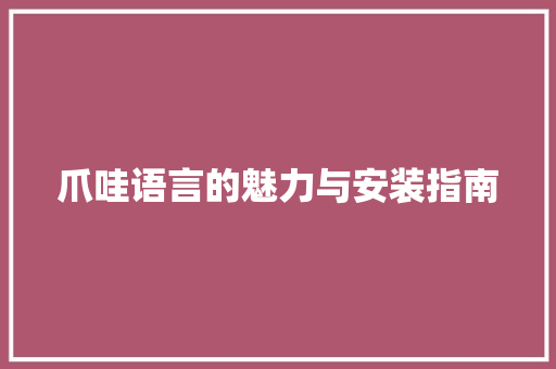 爪哇语言的魅力与安装指南 小程序开发