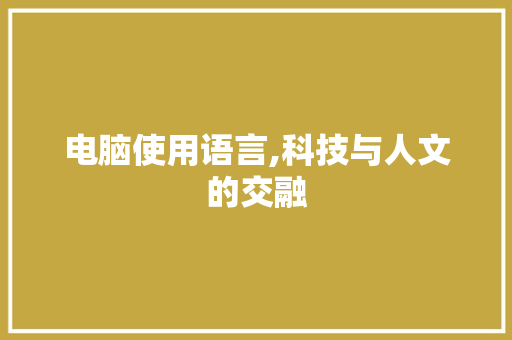 电脑使用语言,科技与人文的交融