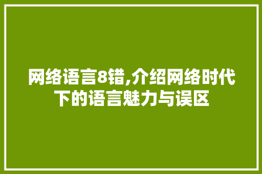 网络语言8错,介绍网络时代下的语言魅力与误区