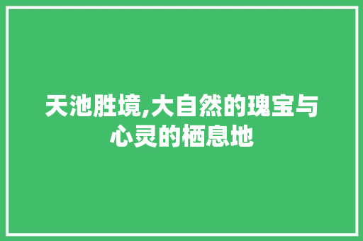 天池胜境,大自然的瑰宝与心灵的栖息地