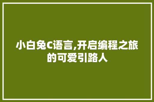 小白兔C语言,开启编程之旅的可爱引路人 英文谷歌算法
