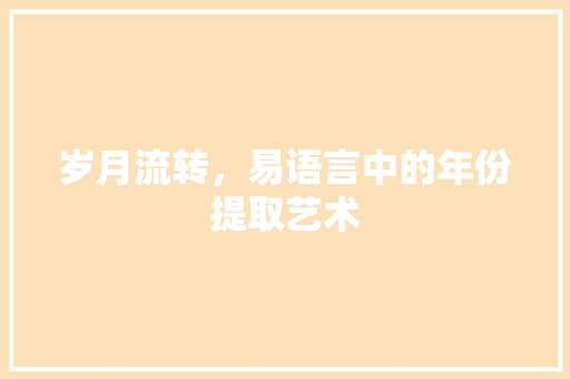 岁月流转，易语言中的年份提取艺术 网站优化