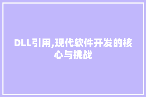 DLL引用,现代软件开发的核心与挑战