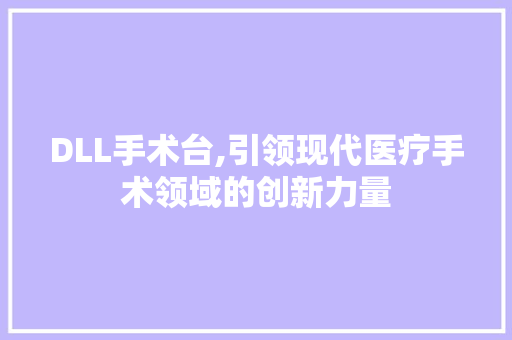 DLL手术台,引领现代医疗手术领域的创新力量 seo技术