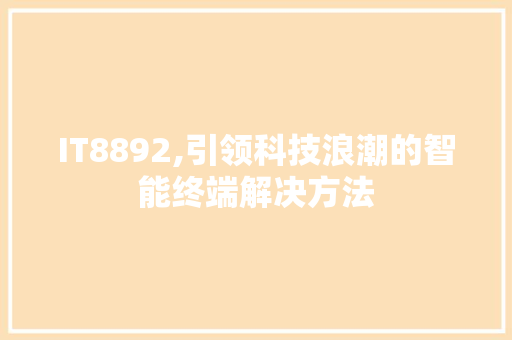 IT8892,引领科技浪潮的智能终端解决方法 seo技术