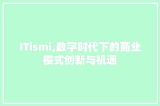 ITismi,数字时代下的商业模式创新与机遇