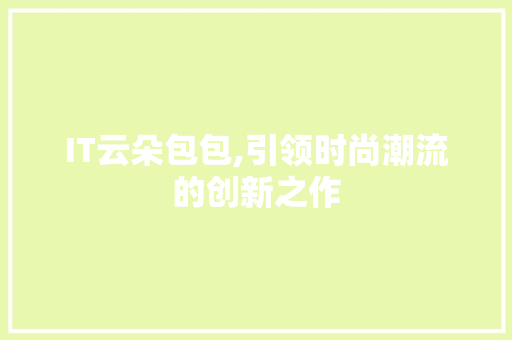 IT云朵包包,引领时尚潮流的创新之作 网站开发
