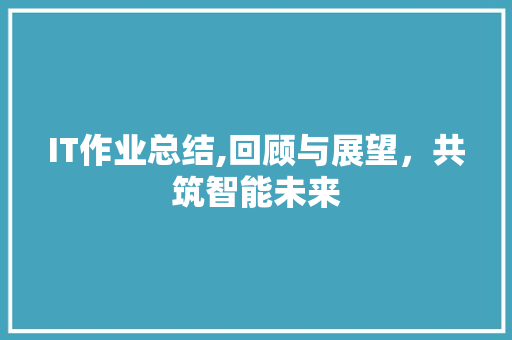IT作业总结,回顾与展望，共筑智能未来