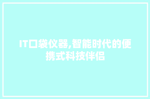 IT口袋仪器,智能时代的便携式科技伴侣 搜狗优化
