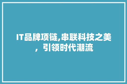 IT品牌项链,串联科技之美，引领时代潮流