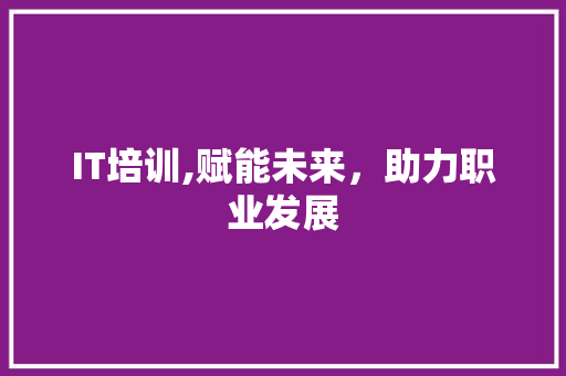 IT培训,赋能未来，助力职业发展 网站开发