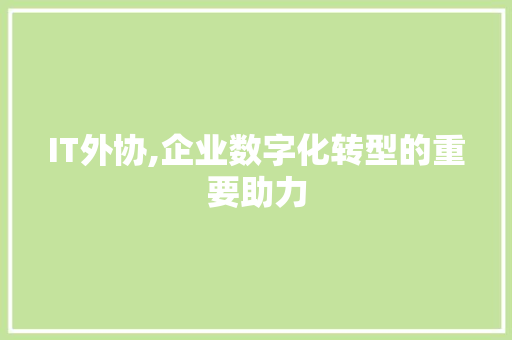 IT外协,企业数字化转型的重要助力
