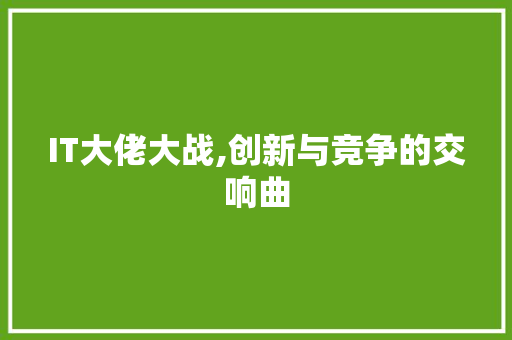 IT大佬大战,创新与竞争的交响曲