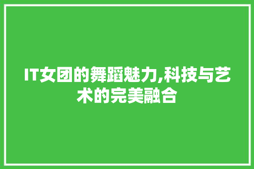 IT女团的舞蹈魅力,科技与艺术的完美融合