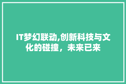 IT梦幻联动,创新科技与文化的碰撞，未来已来