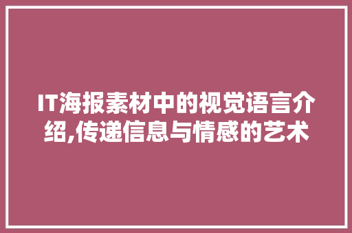 IT海报素材中的视觉语言介绍,传递信息与情感的艺术 seo技术