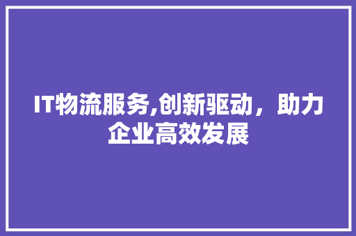 IT物流服务,创新驱动，助力企业高效发展