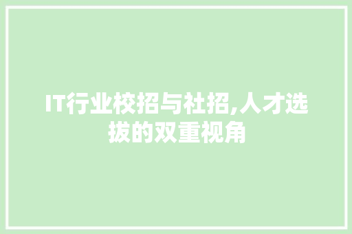 IT行业校招与社招,人才选拔的双重视角 百度算法