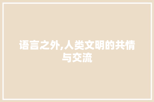 语言之外,人类文明的共情与交流