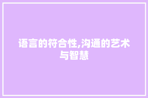 语言的符合性,沟通的艺术与智慧 360搜优化