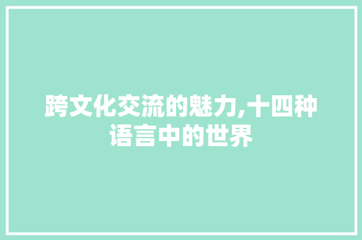 跨文化交流的魅力,十四种语言中的世界