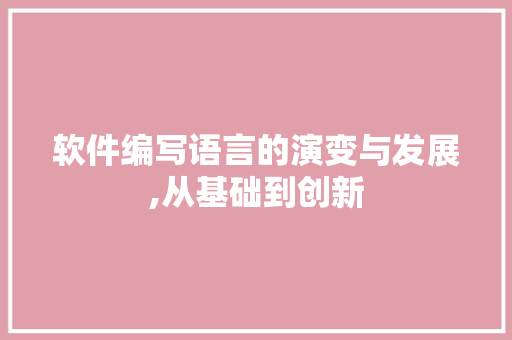 软件编写语言的演变与发展,从基础到创新