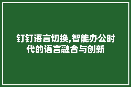 钉钉语言切换,智能办公时代的语言融合与创新 网站优化