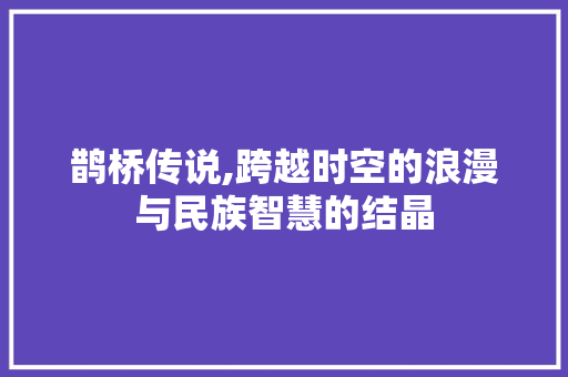 鹊桥传说,跨越时空的浪漫与民族智慧的结晶 网站开发