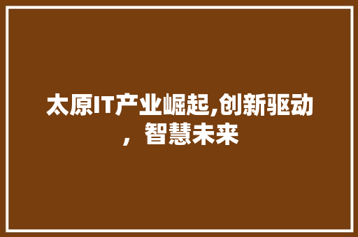 太原IT产业崛起,创新驱动，智慧未来