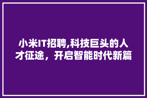小米IT招聘,科技巨头的人才征途，开启智能时代新篇章 英文谷歌算法