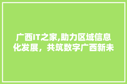 广西IT之家,助力区域信息化发展，共筑数字广西新未来