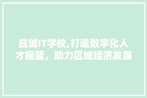 应城IT学校,打造数字化人才摇篮，助力区域经济发展 英文谷歌算法