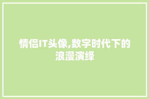 情侣IT头像,数字时代下的浪漫演绎 网站优化