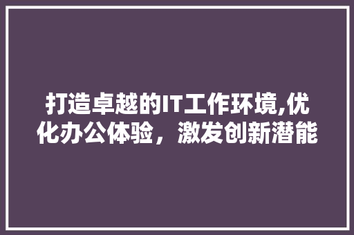 打造卓越的IT工作环境,优化办公体验，激发创新潜能 搜狗优化