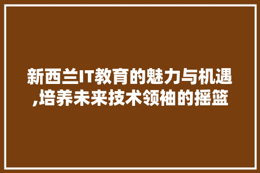 新西兰IT教育的魅力与机遇,培养未来技术领袖的摇篮 英文谷歌算法