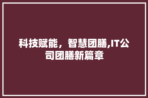 科技赋能，智慧团膳,IT公司团膳新篇章 网站优化