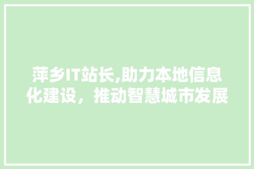萍乡IT站长,助力本地信息化建设，推动智慧城市发展