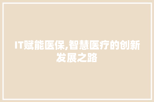 IT赋能医保,智慧医疗的创新发展之路 网站优化