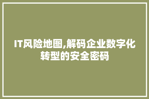 IT风险地图,解码企业数字化转型的安全密码