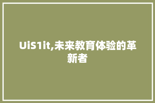 UiS1it,未来教育体验的革新者