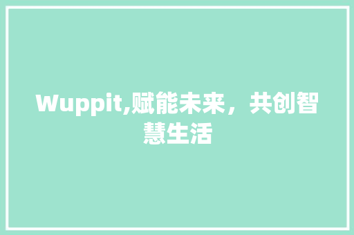 Wuppit,赋能未来，共创智慧生活 AI技术学习
