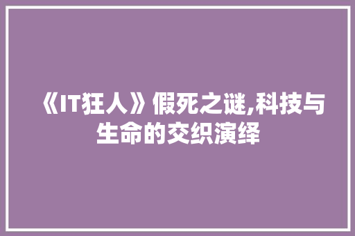 《IT狂人》假死之谜,科技与生命的交织演绎