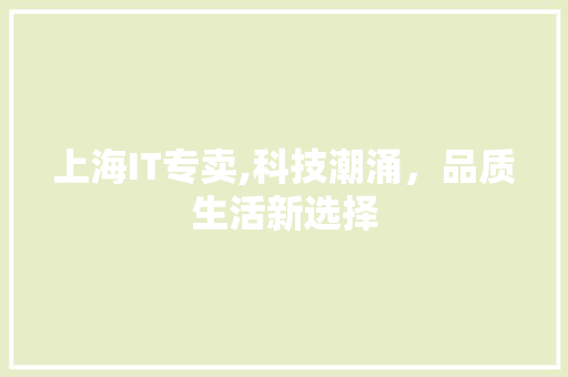 上海IT专卖,科技潮涌，品质生活新选择
