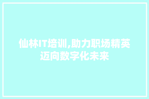仙林IT培训,助力职场精英迈向数字化未来