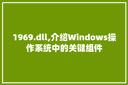 1969.dll,介绍Windows操作系统中的关键组件