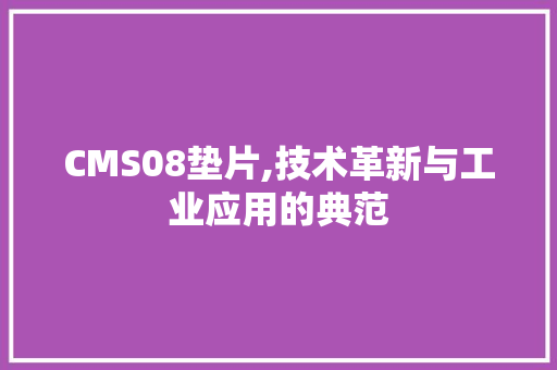 CMS08垫片,技术革新与工业应用的典范