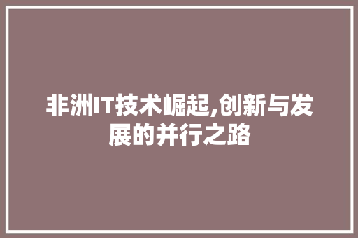 非洲IT技术崛起,创新与发展的并行之路