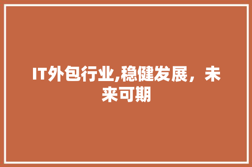 IT外包行业,稳健发展，未来可期 英文谷歌算法