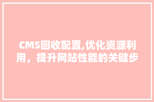 CMS回收配置,优化资源利用，提升网站性能的关键步骤