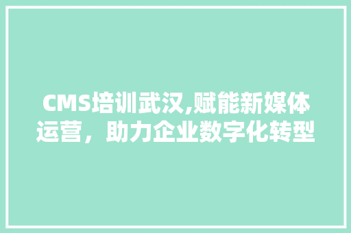 CMS培训武汉,赋能新媒体运营，助力企业数字化转型